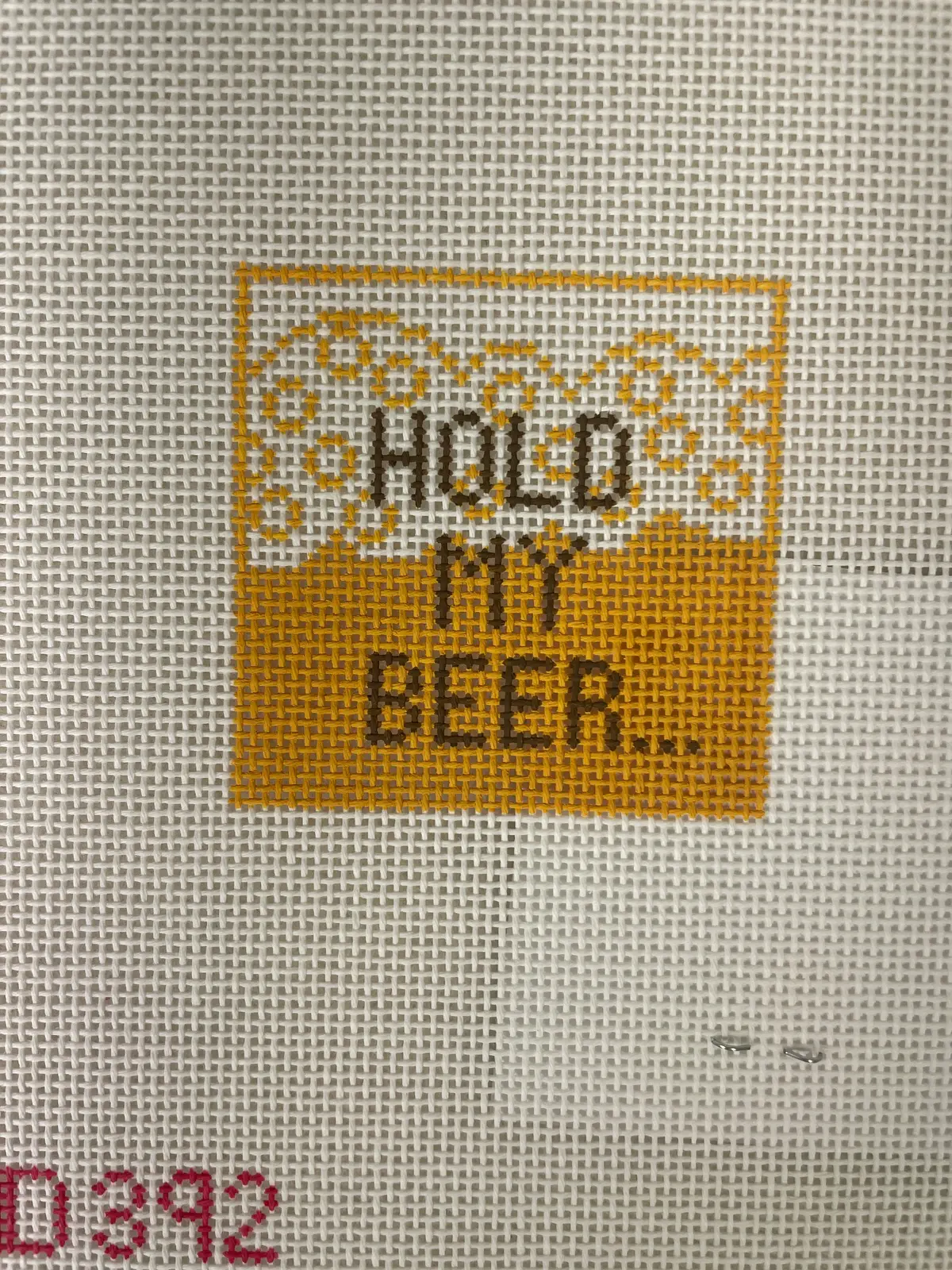 *Rachel Donley Needlepoint Rd392 Hold My Beer Koozie 1