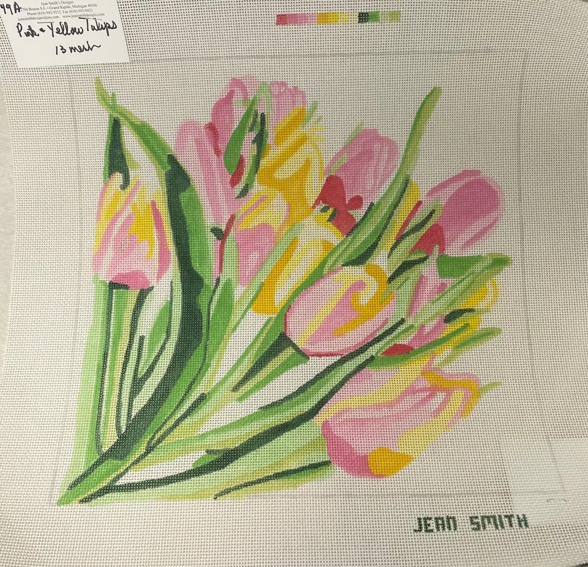* Jean Smith 49A Pink And Yellow Tulips 1