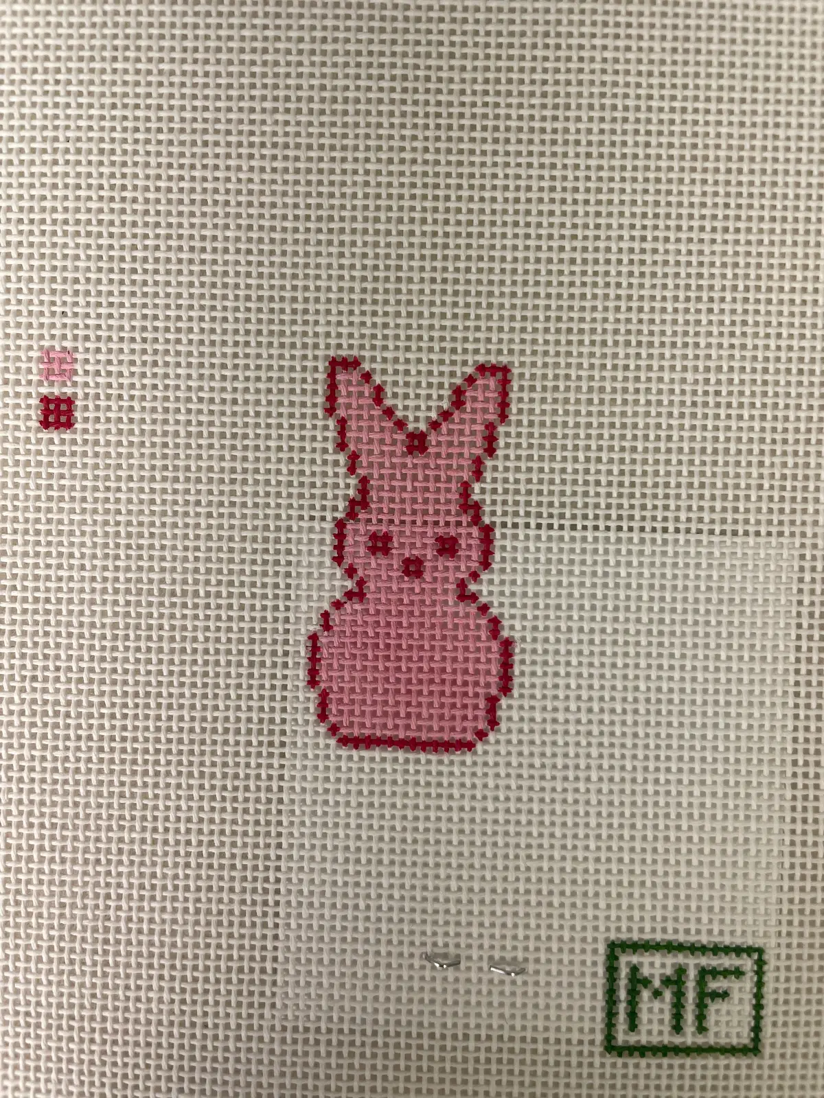 Mf Needlepoint Pink Peep Mini Charm 1
