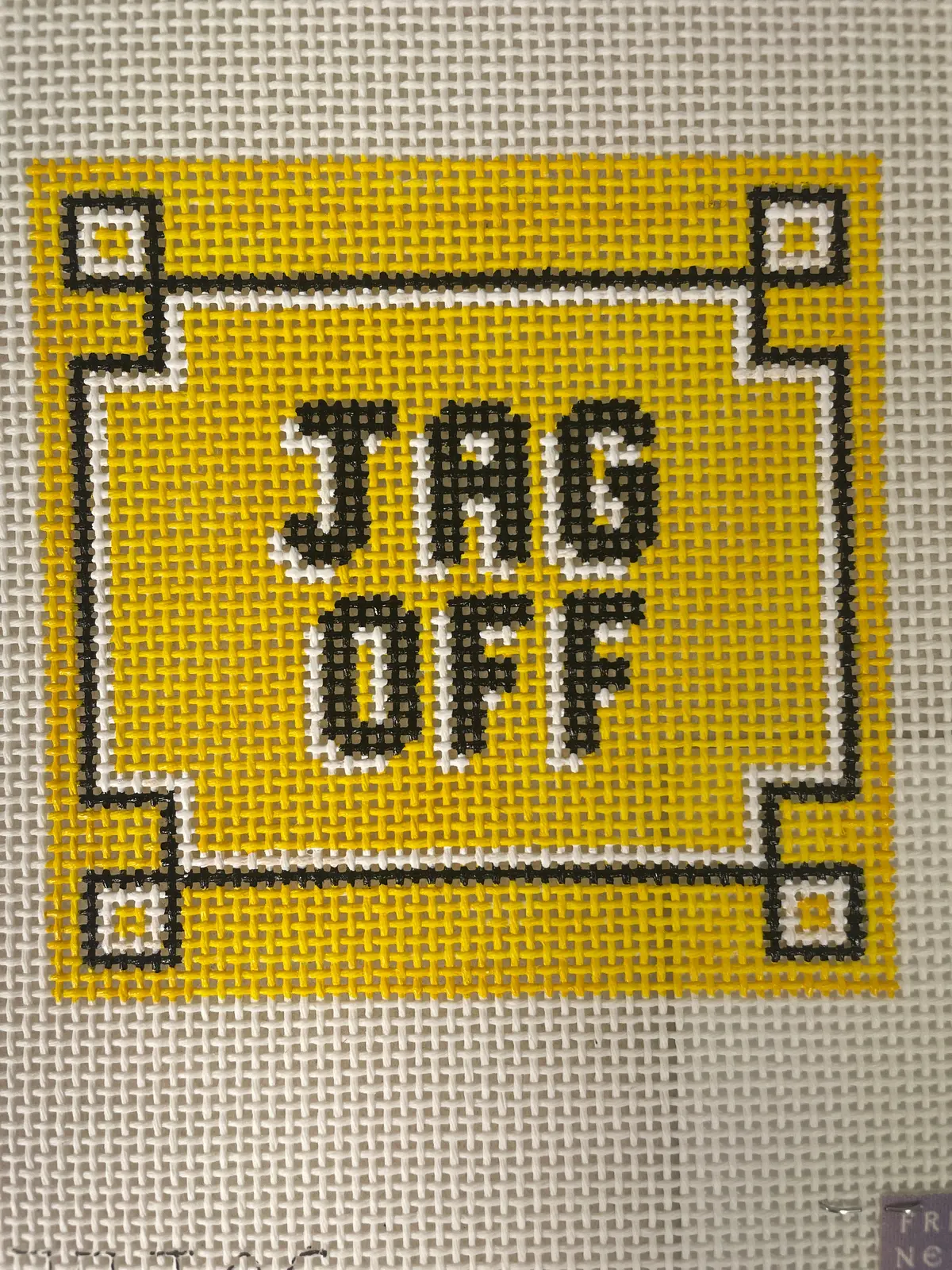 Friday Night Needlepoint Fnn29  Jag Off Coaster 1