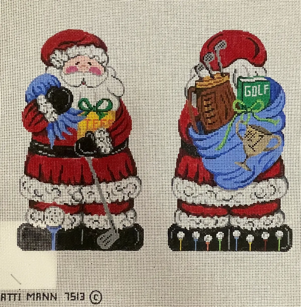 *Sale Patti Mann 7513 Golfing Santa 1