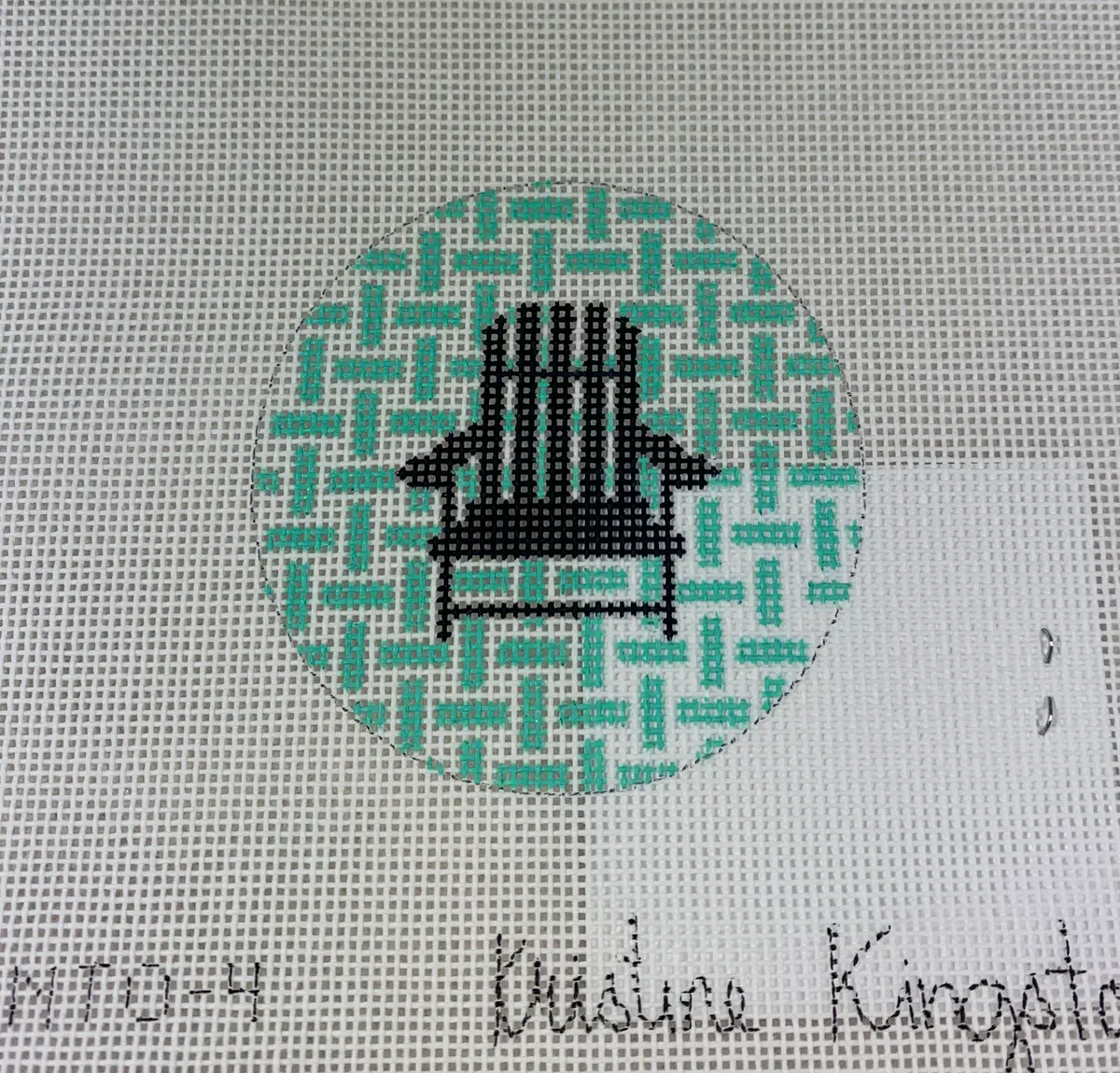* Kristine Kingston Designs Kknto-4 Chair On Checks Navy 1