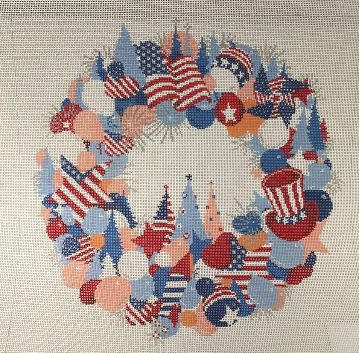 * A Stitch In Time 394 Fourth Of July Wreath- 13M 1