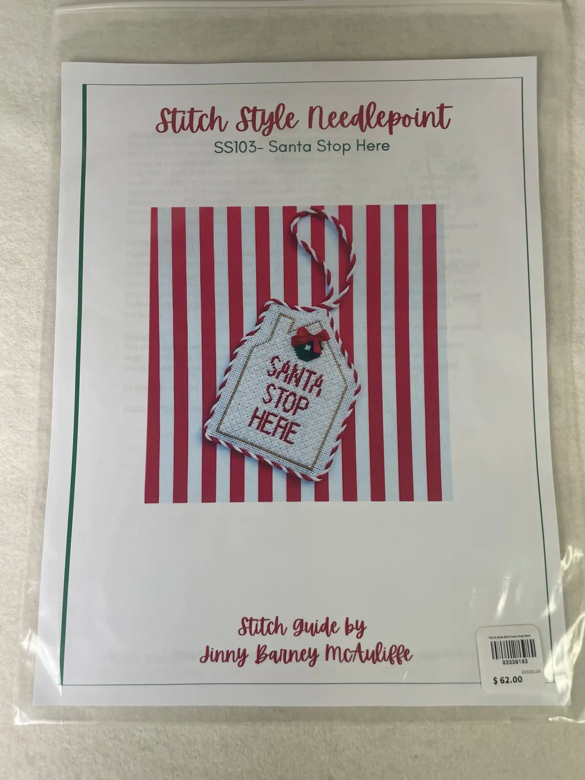 * Stitch Style Ss103 Santa Stop Here- Stitch Guide By Jinny Mcauliffe 1