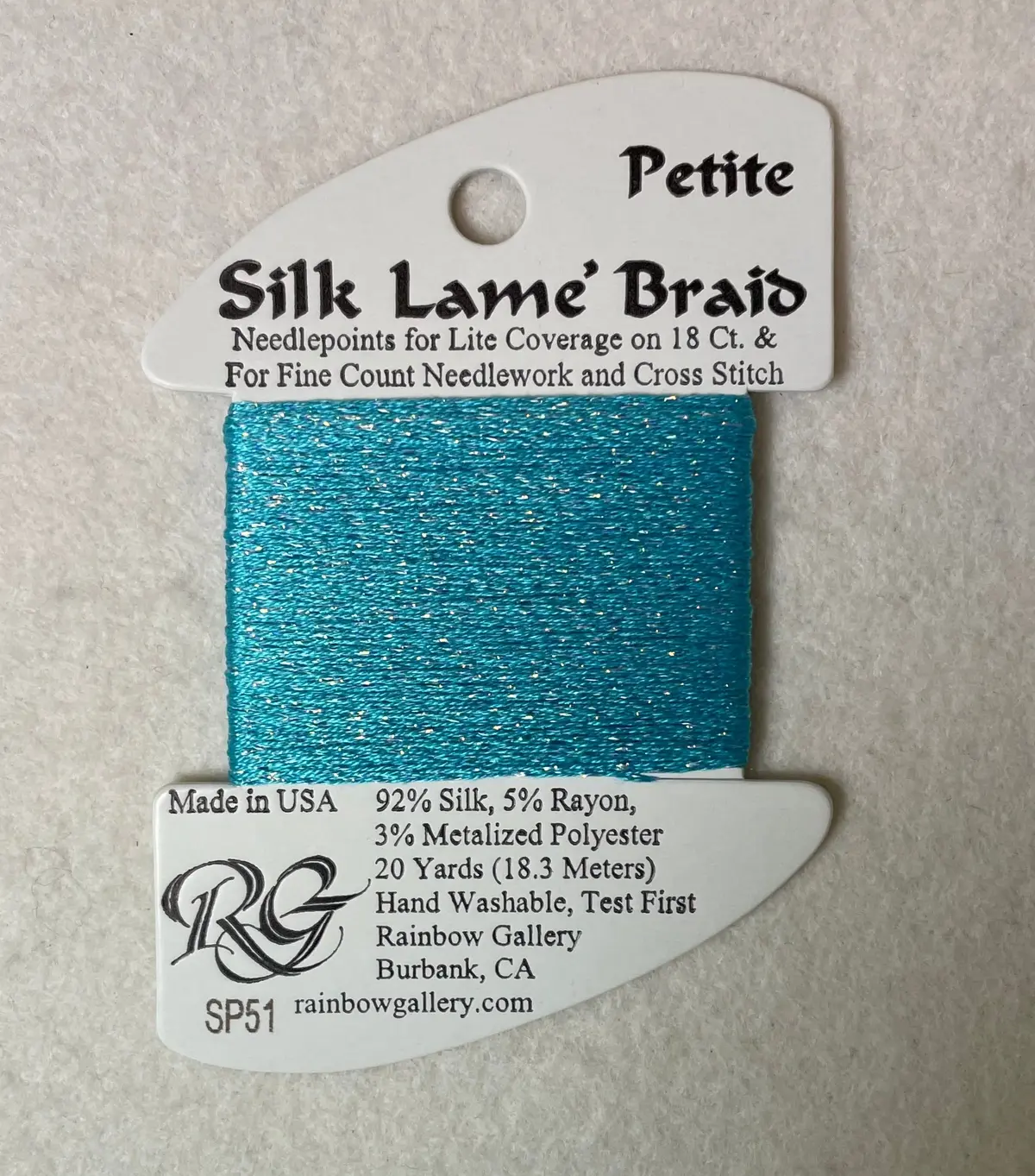 Petite Silk Lame Braid Sp51 Turquoise 1