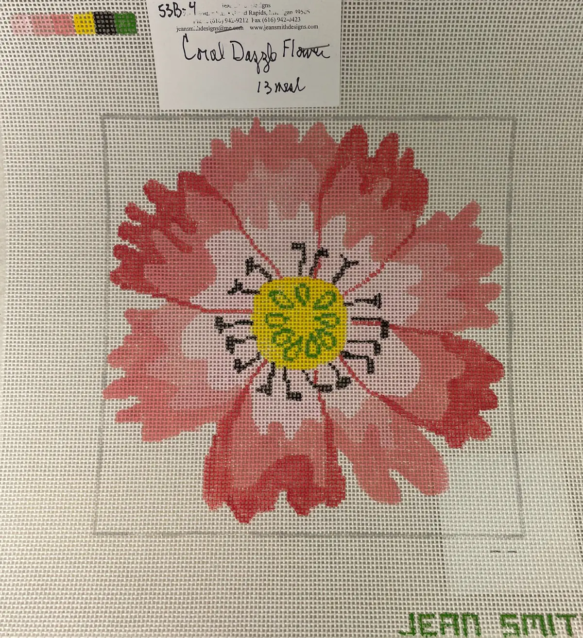 *Jean Smith 53B-4 Coral Dazzle Flower 1
