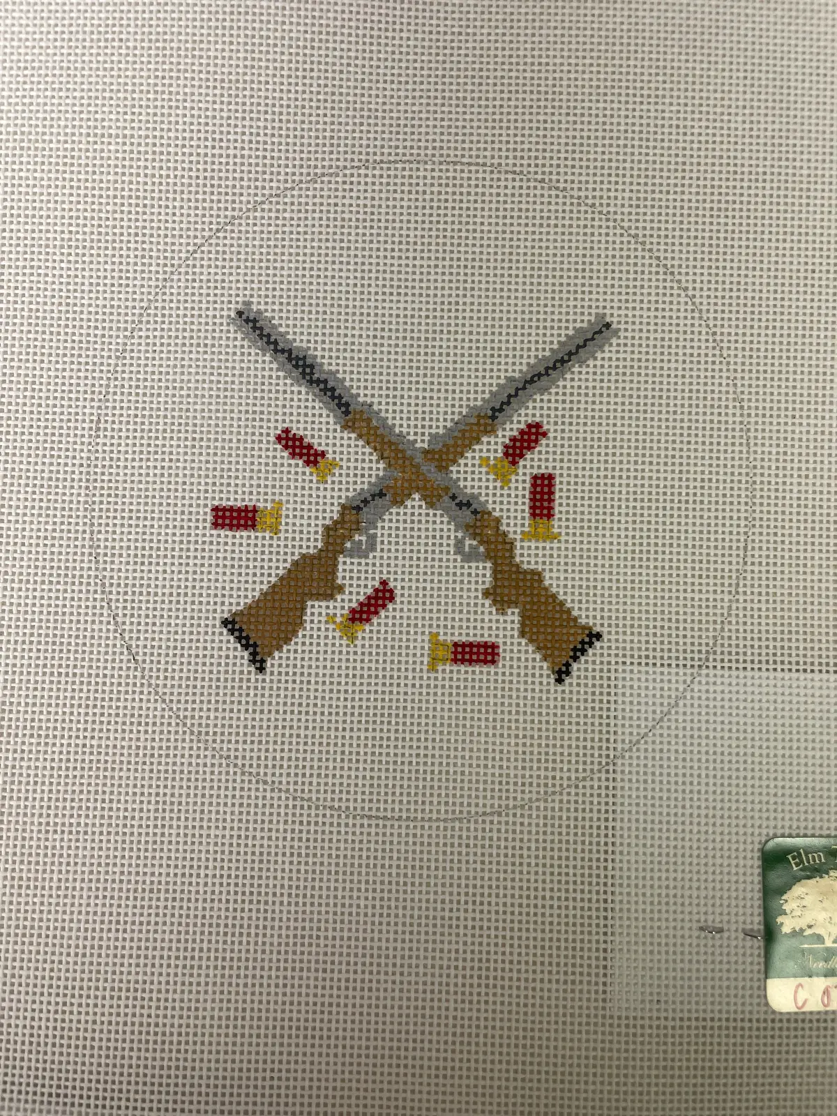 *Elm Tree Needlepoint Designs Co25 Shotguns And Shells Coasters 1