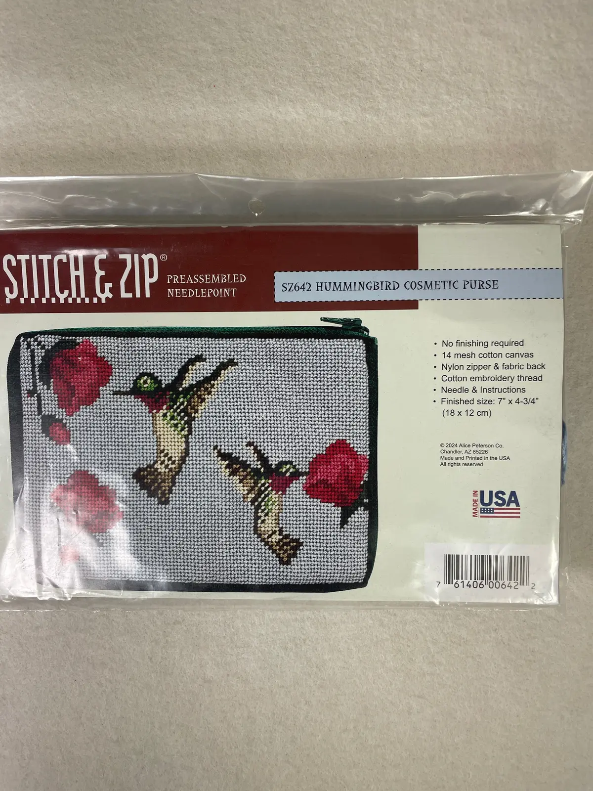 Alice Peterson Stitch And Zip Sz642 Hummingbird Cosmetic 1