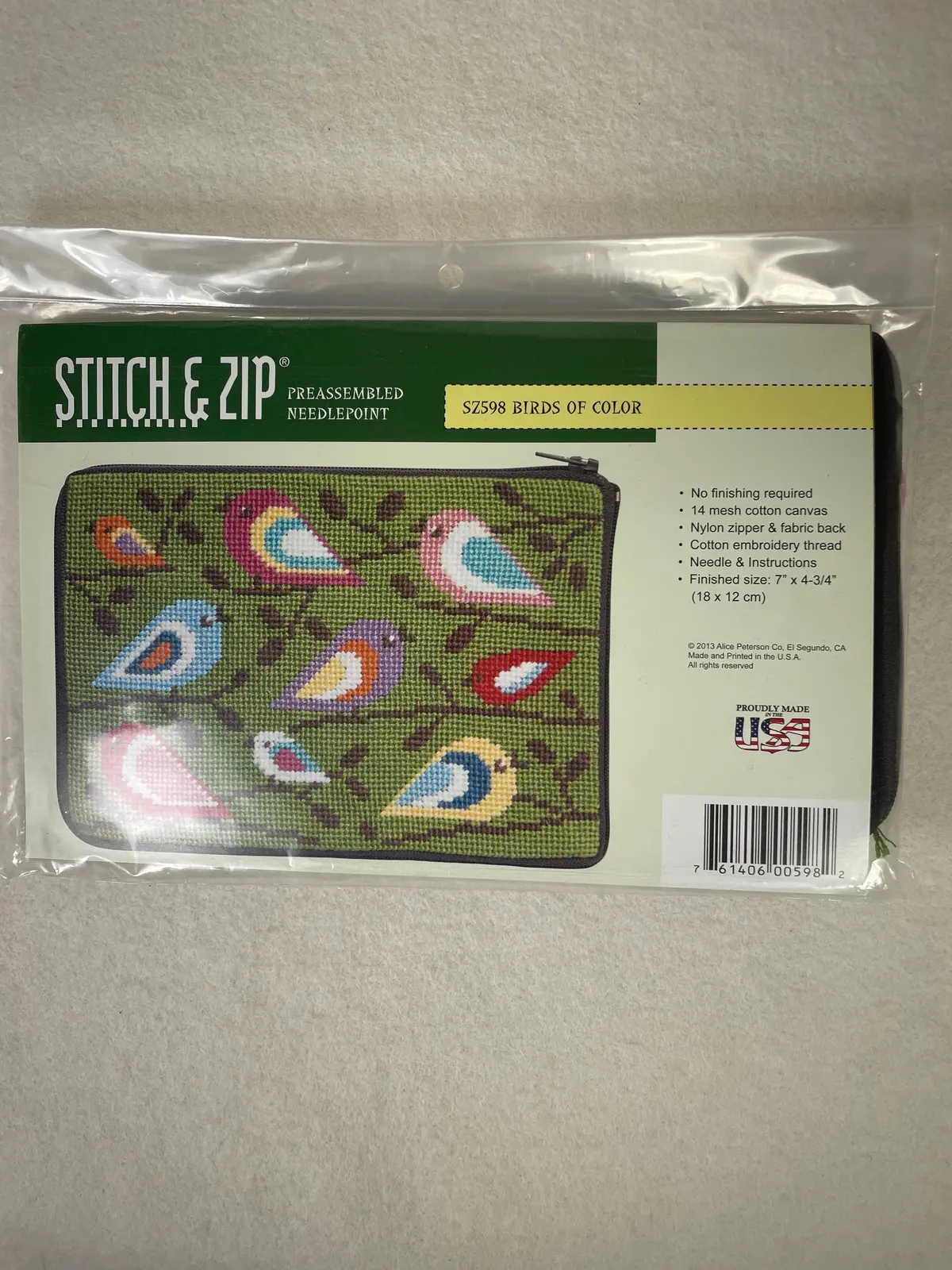Alice Peterson Stitch And Zip Sz598 Birds Of Color Cosmetic 1