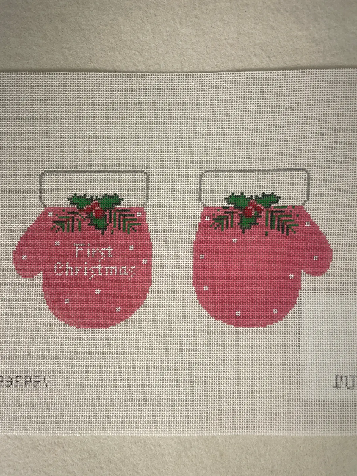 * Pepperberry Designsmt03 First Christmas Mittens, Pink 1
