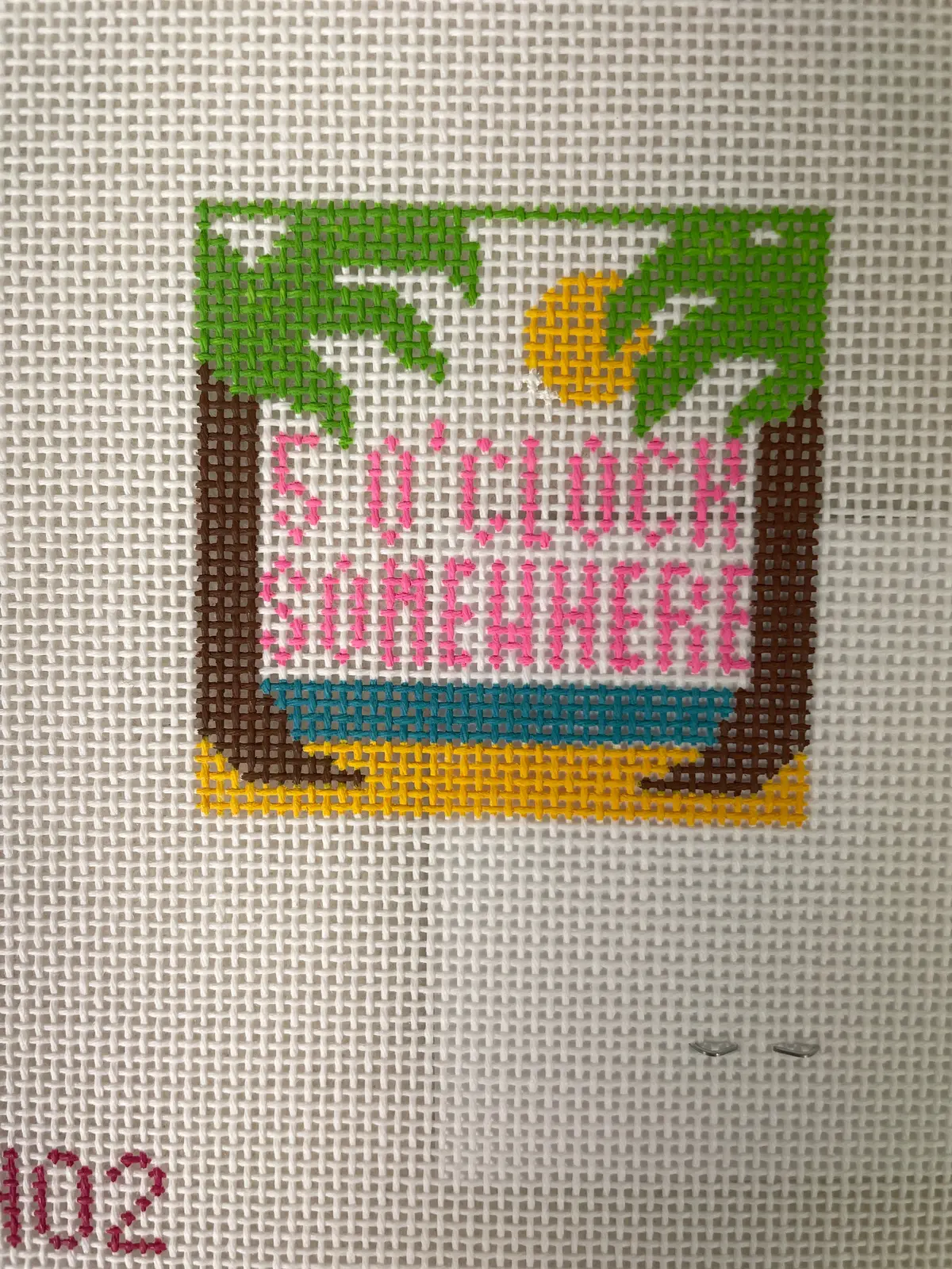 *Rachel Donley Needlepoint Rd402 5 O'clock Somewhere Koozie 1