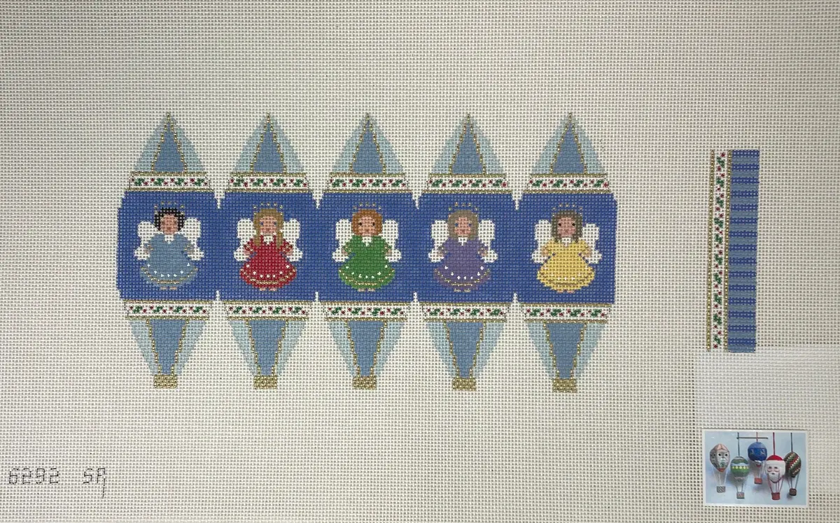 * Susan Roberts Needlepoint Designs 6292 Floating Angels Hot Air Balloon 1