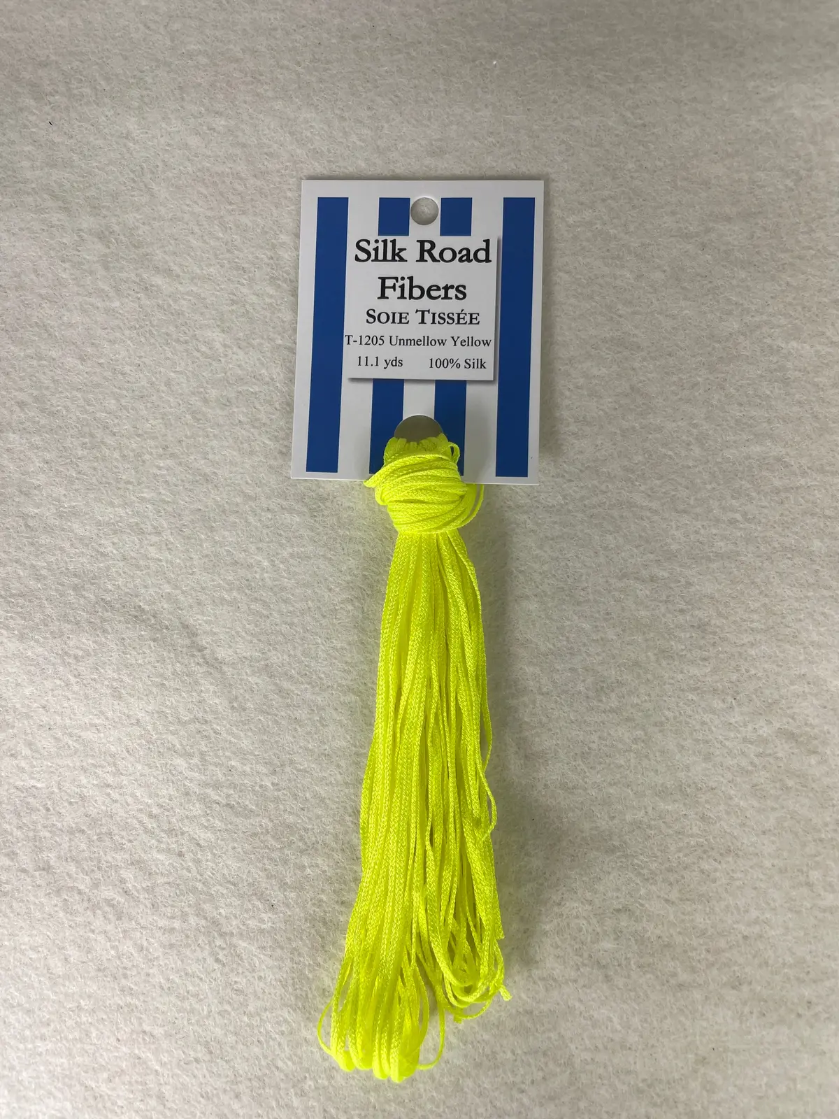 Silk Road Fibers T-1205 Unmellow Yellow Soie Tissee 1