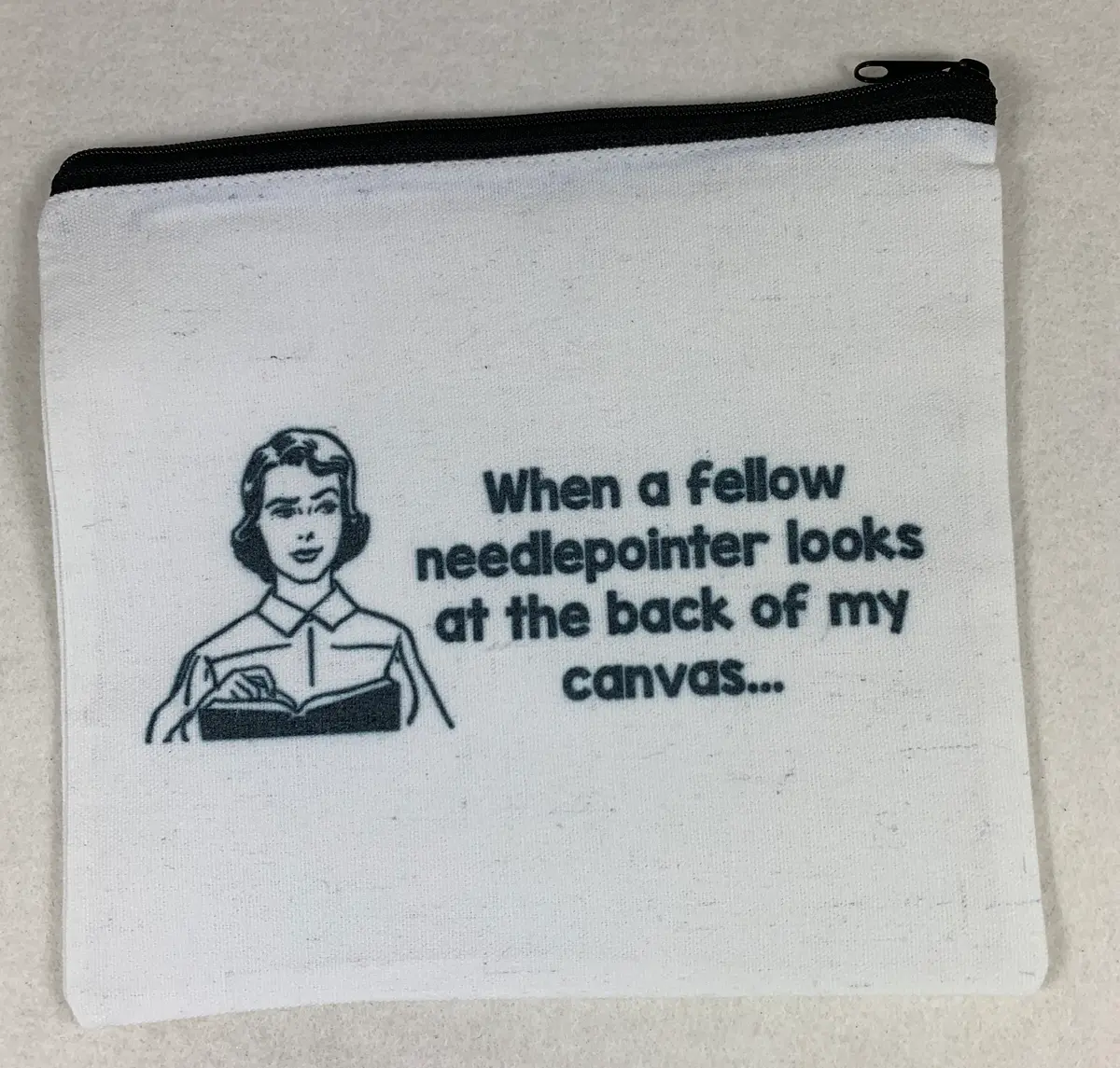 Alice Peterson Needlepoint Po108 Look At Back Canvas Pouch 1