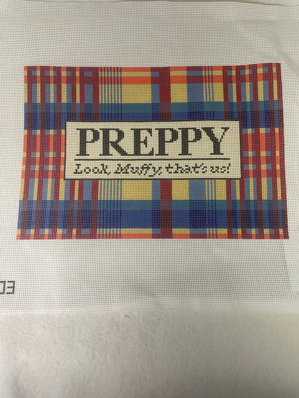 *Wheelhaus Needlepoint Wn203 Preppy Madras 1