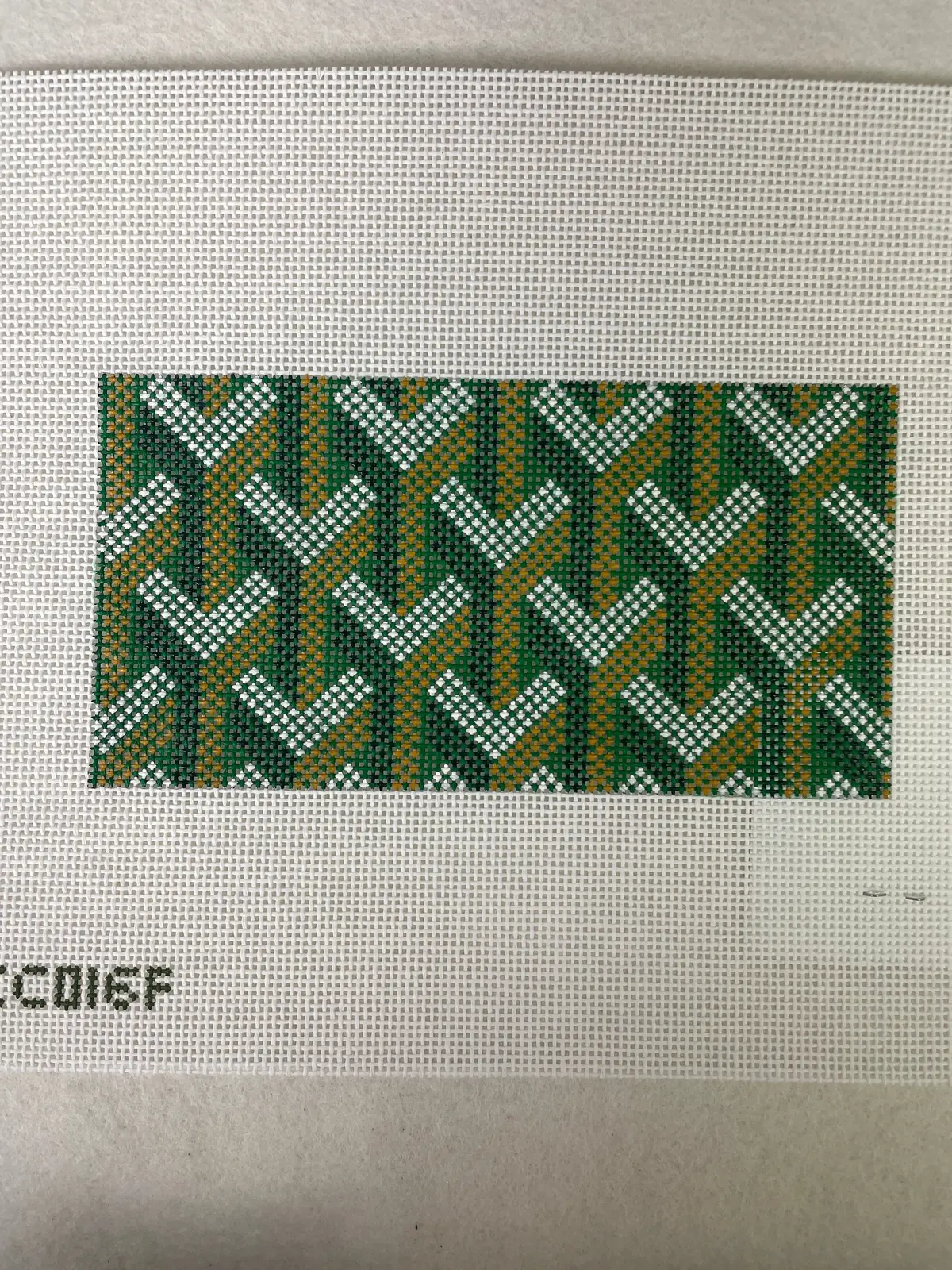 *Elm Tree Needlepoint Designs Xec016f Everyday Clutch Goyard Insert- Green 1