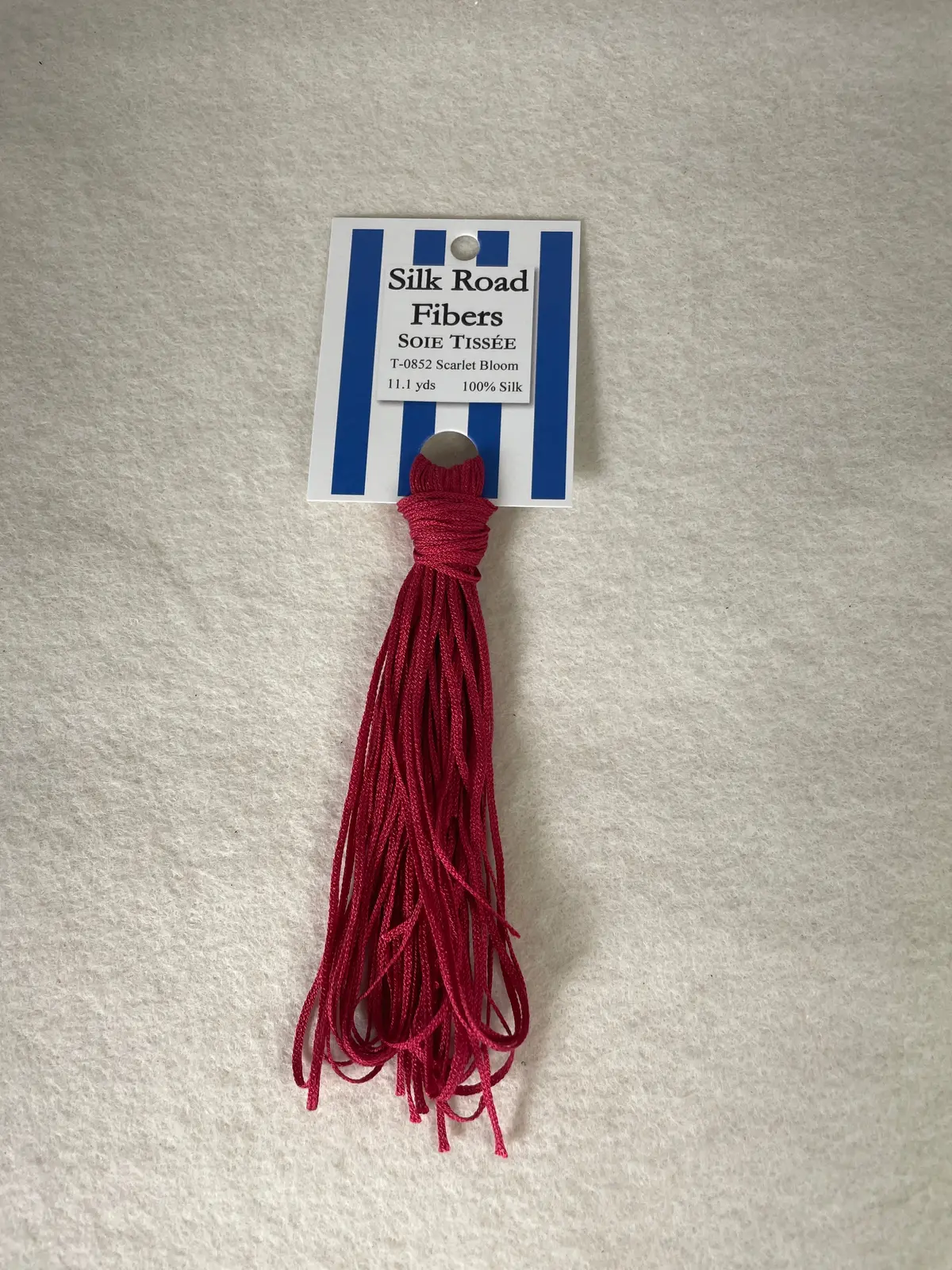 Silk Road Fibers T-0852 Scarlet Bloom Soie Tissee 1