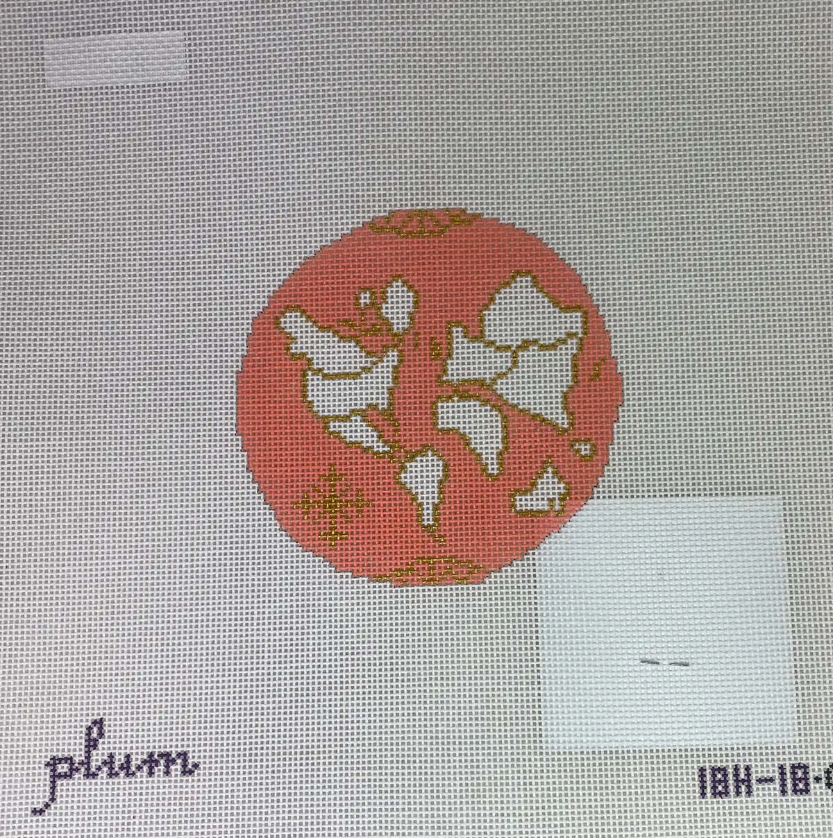 * The Plum Stitchery 18H-18C Atlas Round In Coral 1