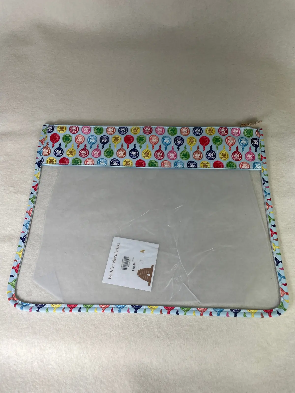Penny Linn Designs Blue Tootsie Pop Pattern Leather Project Bag 1