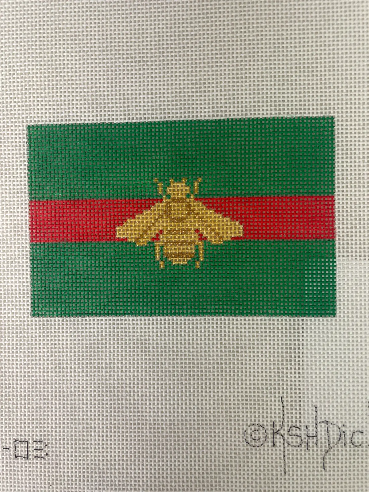 Kate Dickerson Needlepoint Insppp03 Gucci Bee Passport Insert 1