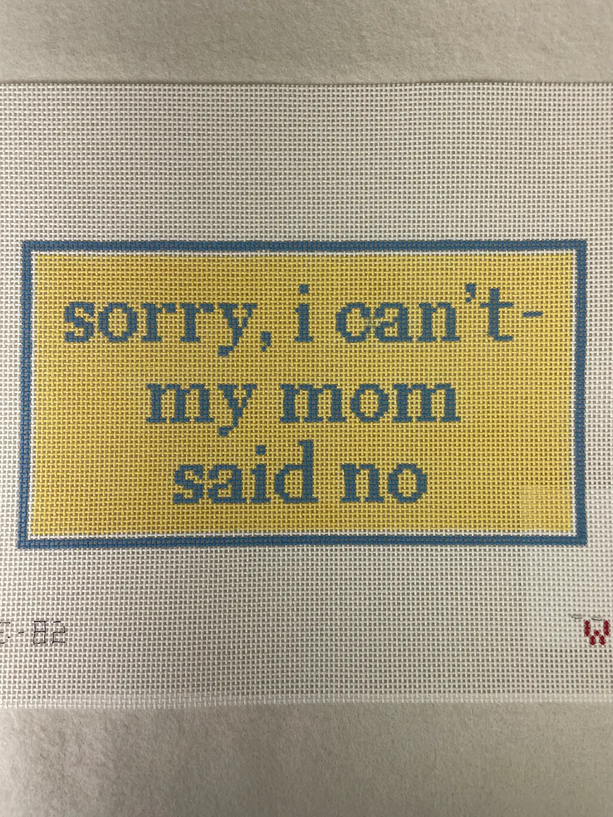 * What's The Stitch Needlepoint / Sorry I Can't My Mom Said No 1