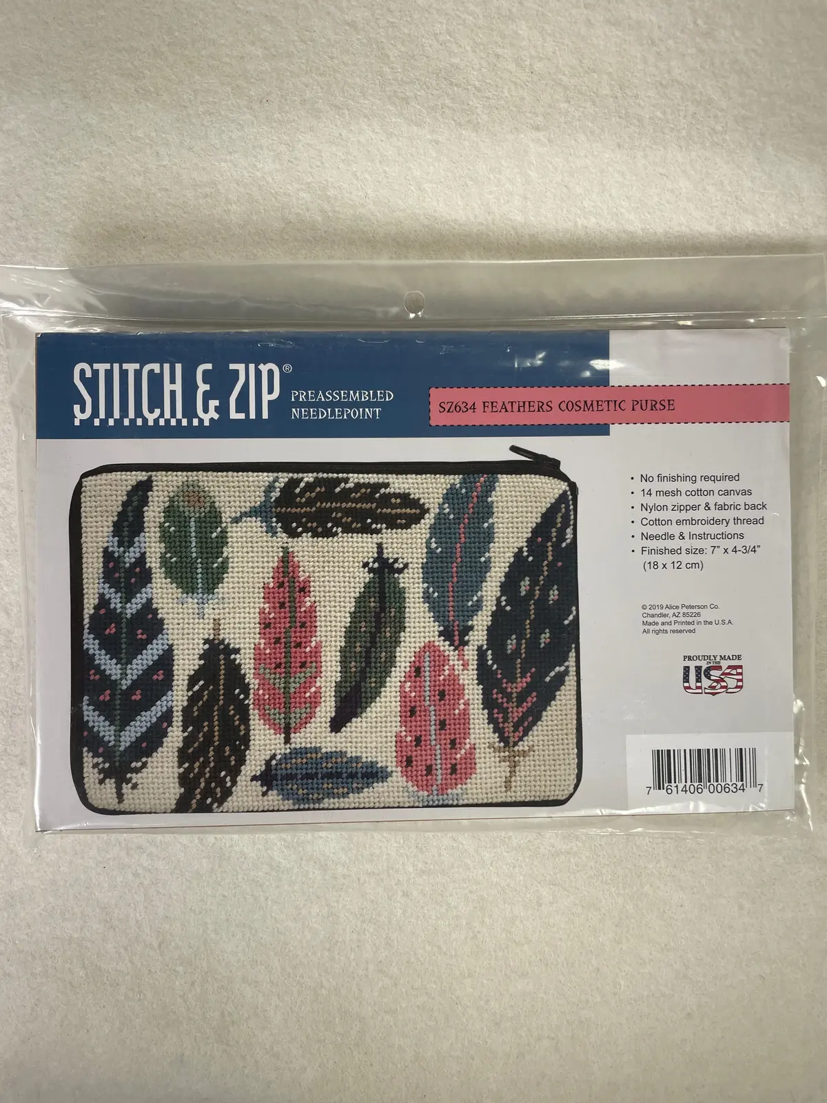Alice Peterson Stitch And Zip Sz634 Feathers Cosmetic 1