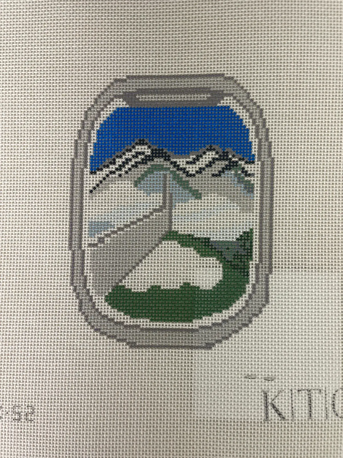K.T.G. Needlepoint K52 Plane Window- Mountain 1