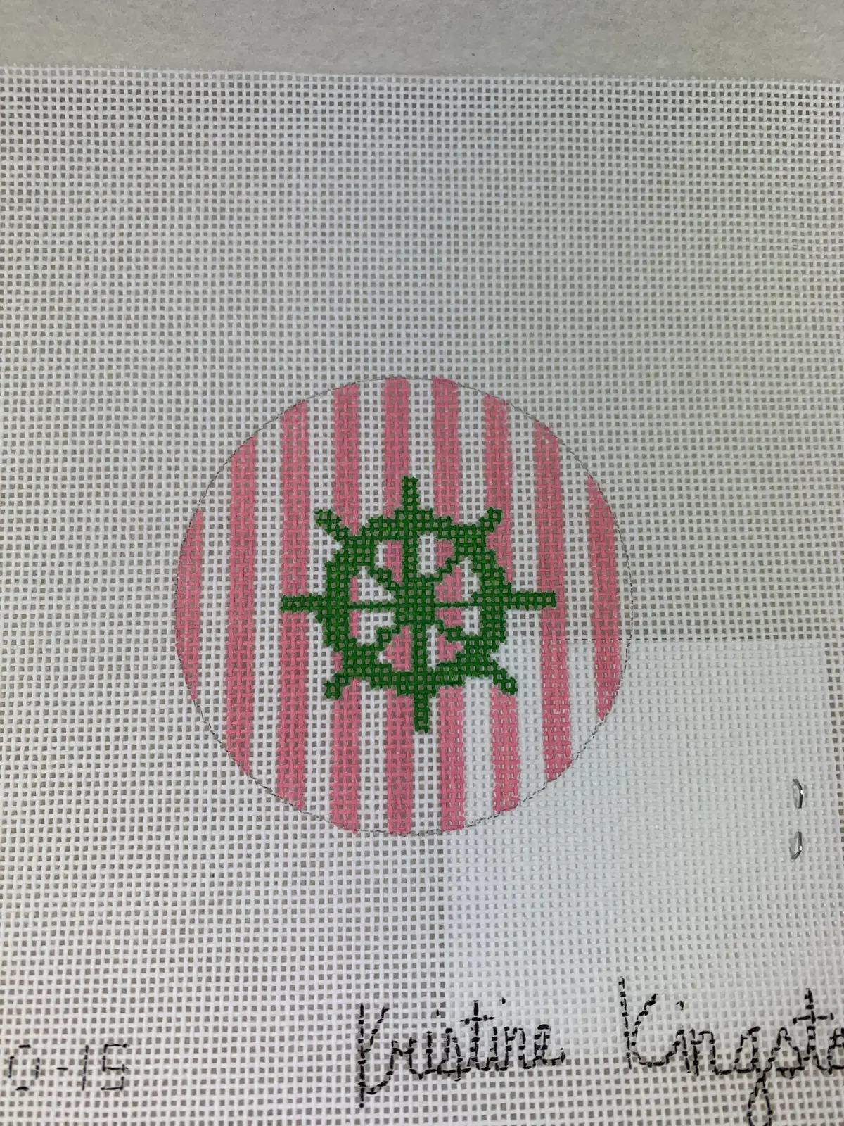 * Kristine Kingston Designs Kknto-15 Ship Wheel On Stripe 1