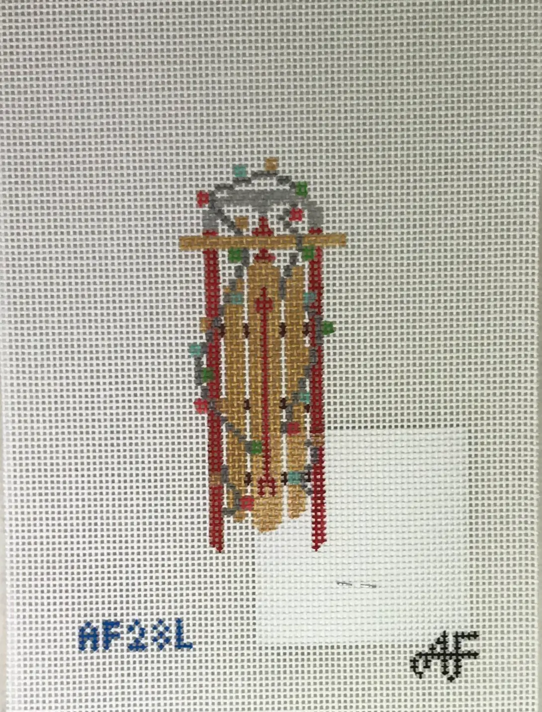 Anne Fisher Needlepoint Af28l Sled With Lights 1