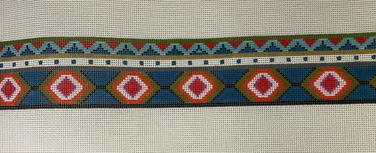 * Color Of Praise - Hb805 Turquoise And Red Geometric Wide Purse Strap 1