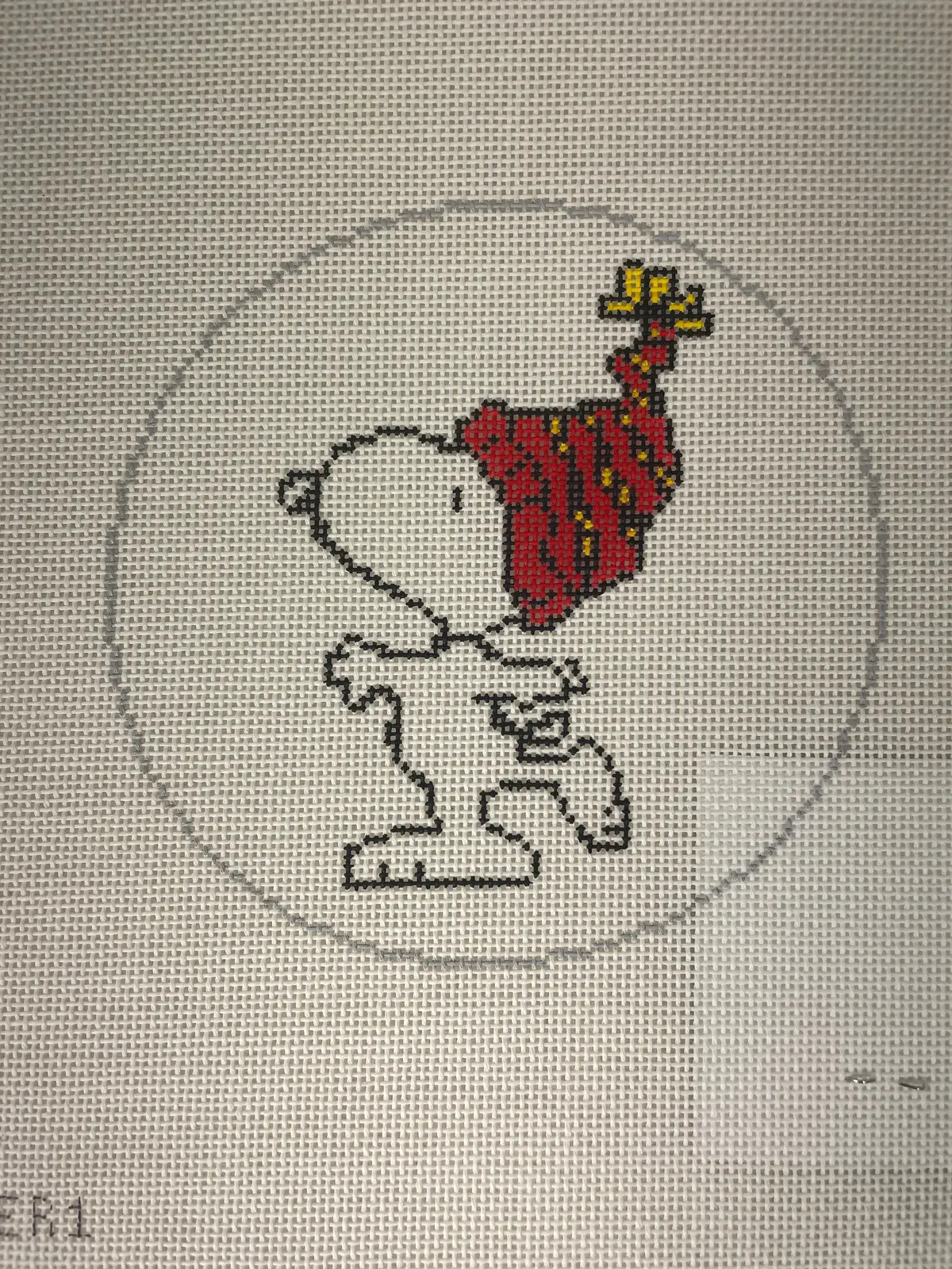 * Officially Needlepoint Pnts-Winter1 Snoopy In Stocking Cap 1