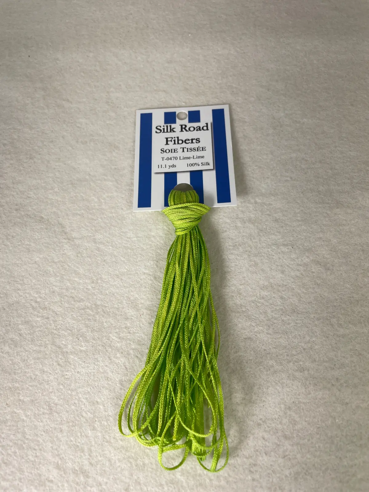 Silk Road Fibers T-0470 Lime-Lime Soie Tissee 1