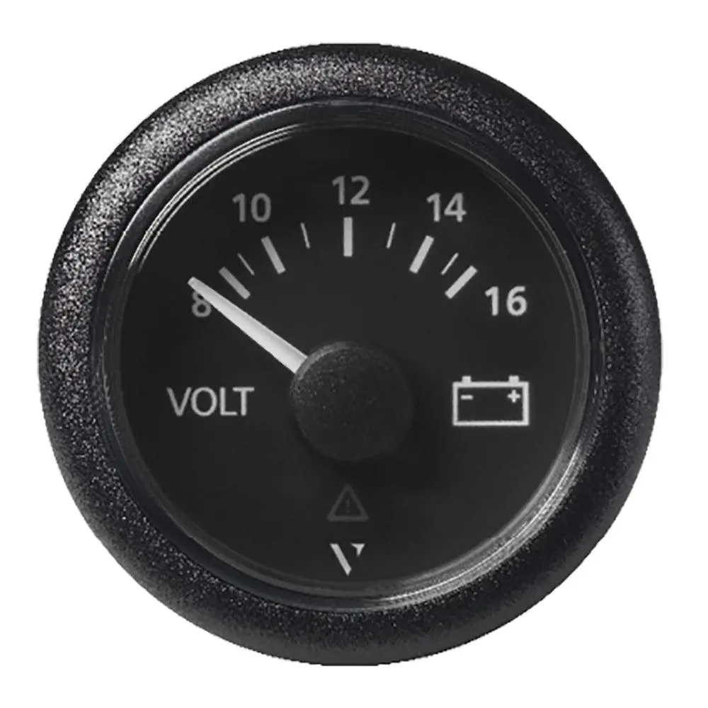 Veratron 52 Mm (2-1/16") Viewline Voltmeter - 8 To16v - Black Dial  Bezel [A2c59512545] 1