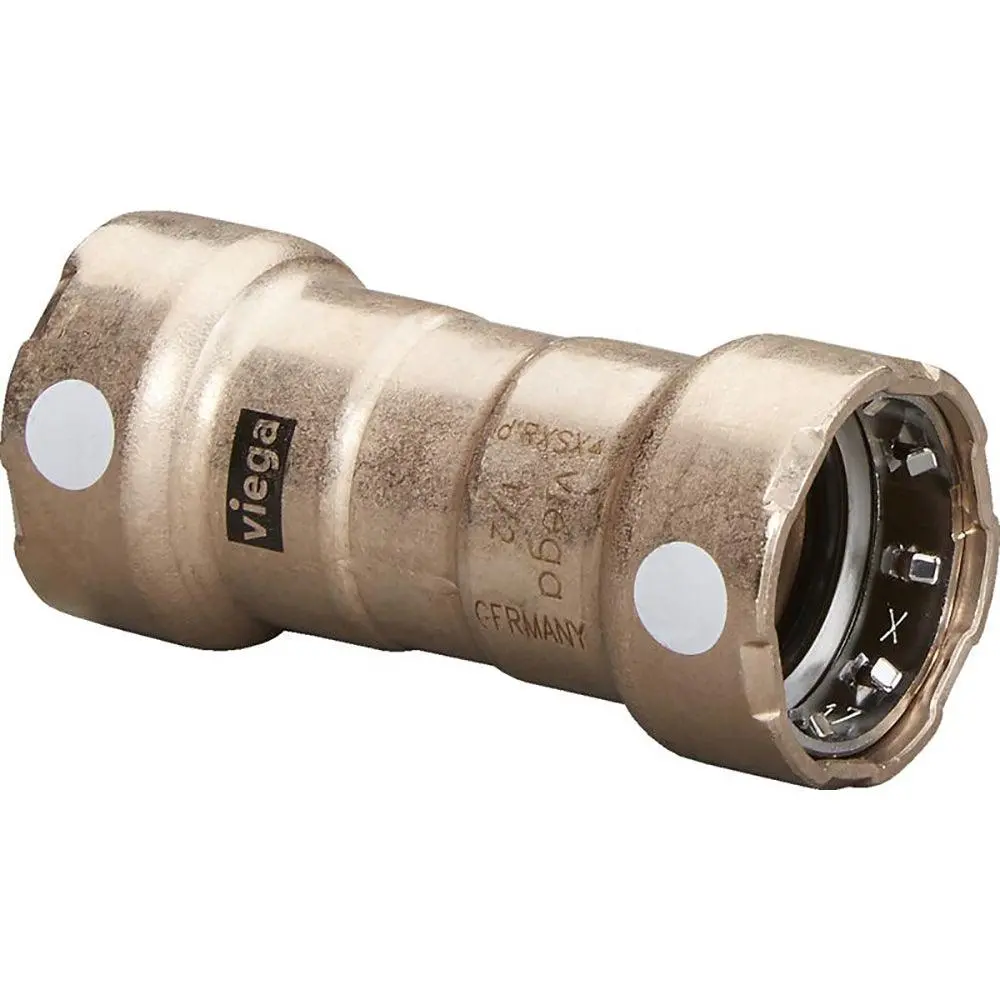 Viega Megapress 1" Copper Nickel Coupling W/Stop Double Press Connection - Smart Connect Technology [88390] 1