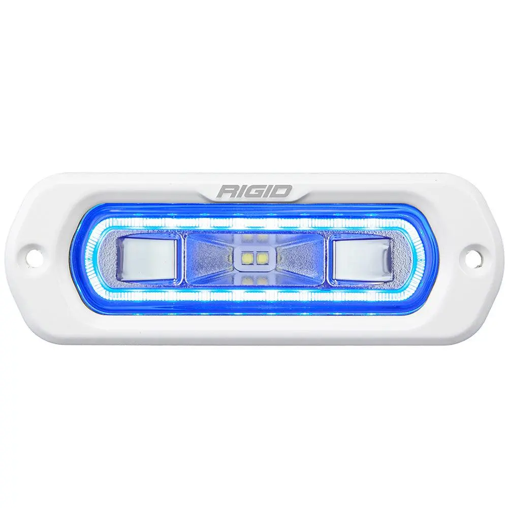Rigid Industries Sr-L Series Marine Spreader Light - White Flush Mount - White Light W/Blue Halo [51201] 1
