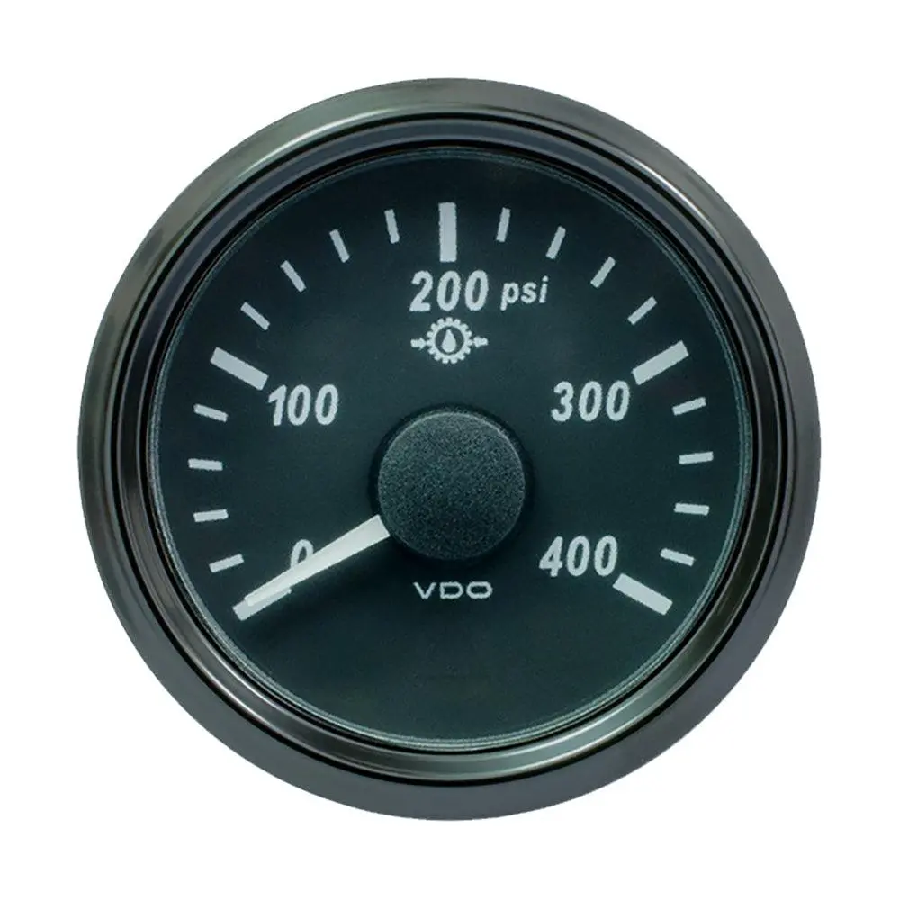 Vdo Singleviu 52Mm (2-1/16") Oil Pressure Gauge - 400 Psi - 0-180 Ohm [A2c3833500030] 1