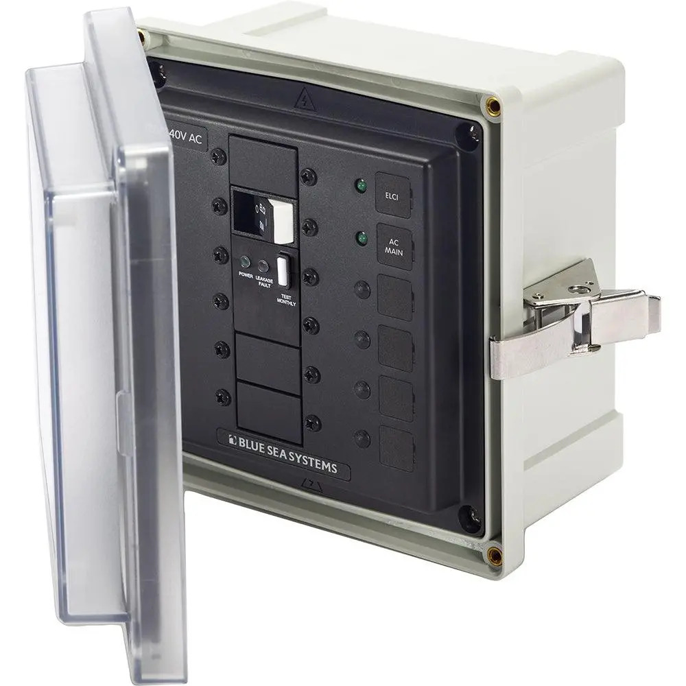 Blue Sea 3120 - Sms Panel Enclosure W/Elci Main (50A) And 2 Blanks - 240V [3120] 1