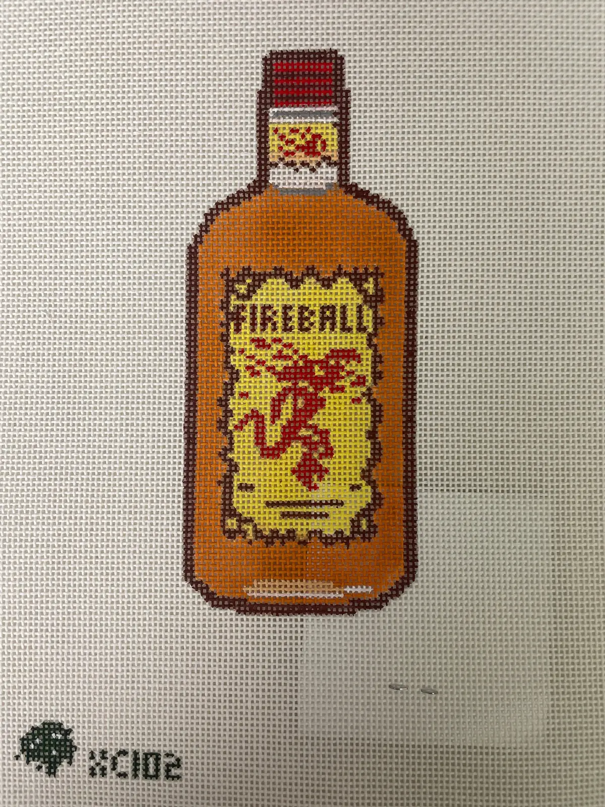 *Elm Tree Needlepoint Designs Xc102 Fireball Bottle 1