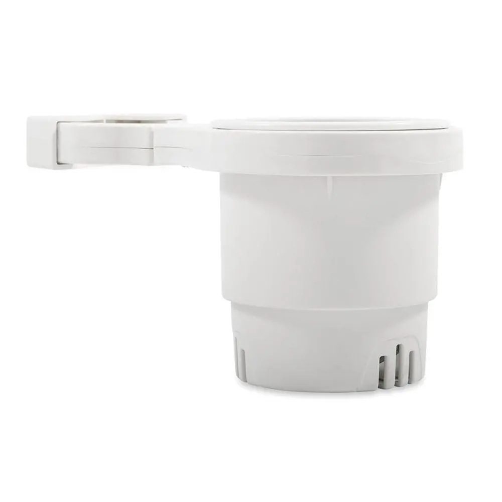 Camco Clamp-On Rail Mounted Cup Holder - Large For Up To 2" Rail - White [53083] 1