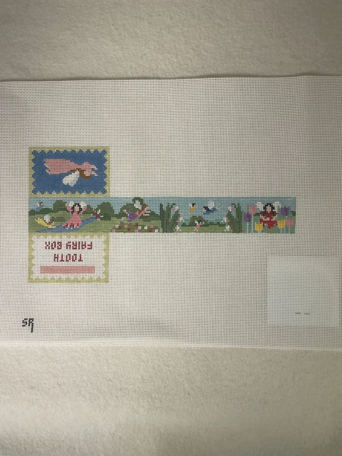 * Susan Roberts Needlepoint 1087 Tooth Fairy Box- Fairy 1