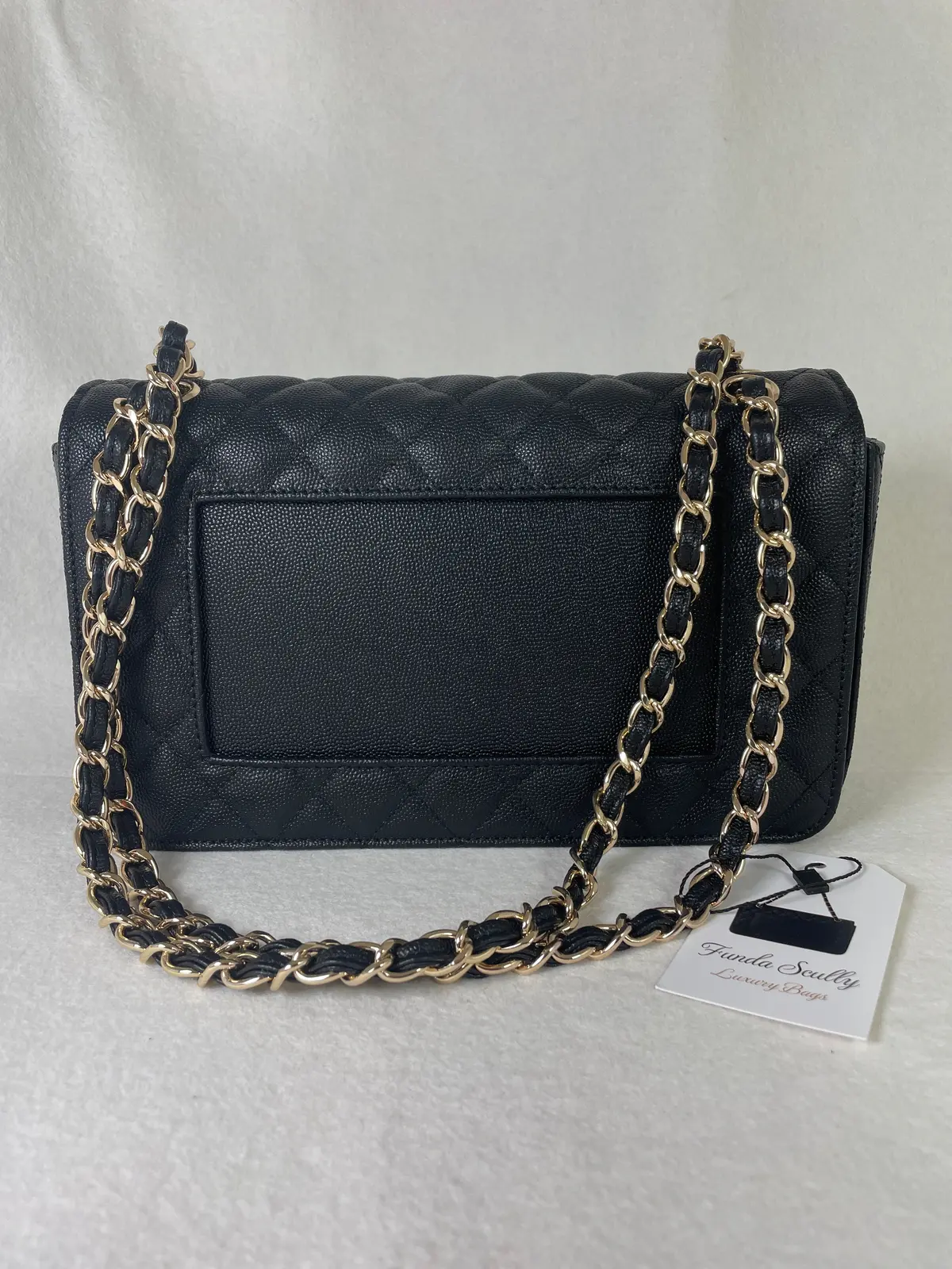 Funda Scully- The Efsun Luxury Leather Purse- Black With Gold Hardware 1