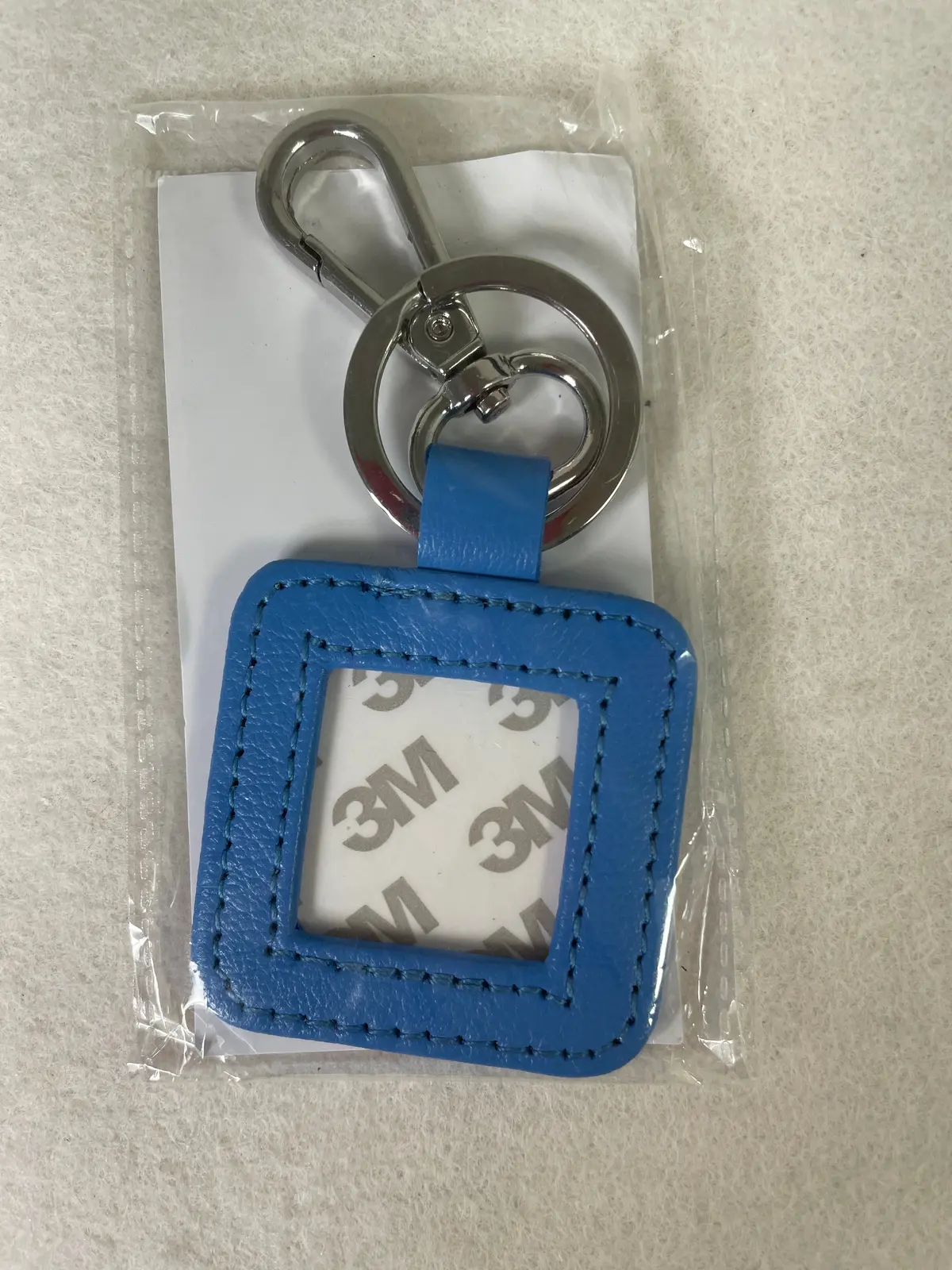 * Blue Waters Needlepoint Leather Key Fob-  Swell With Silver Hardware 1