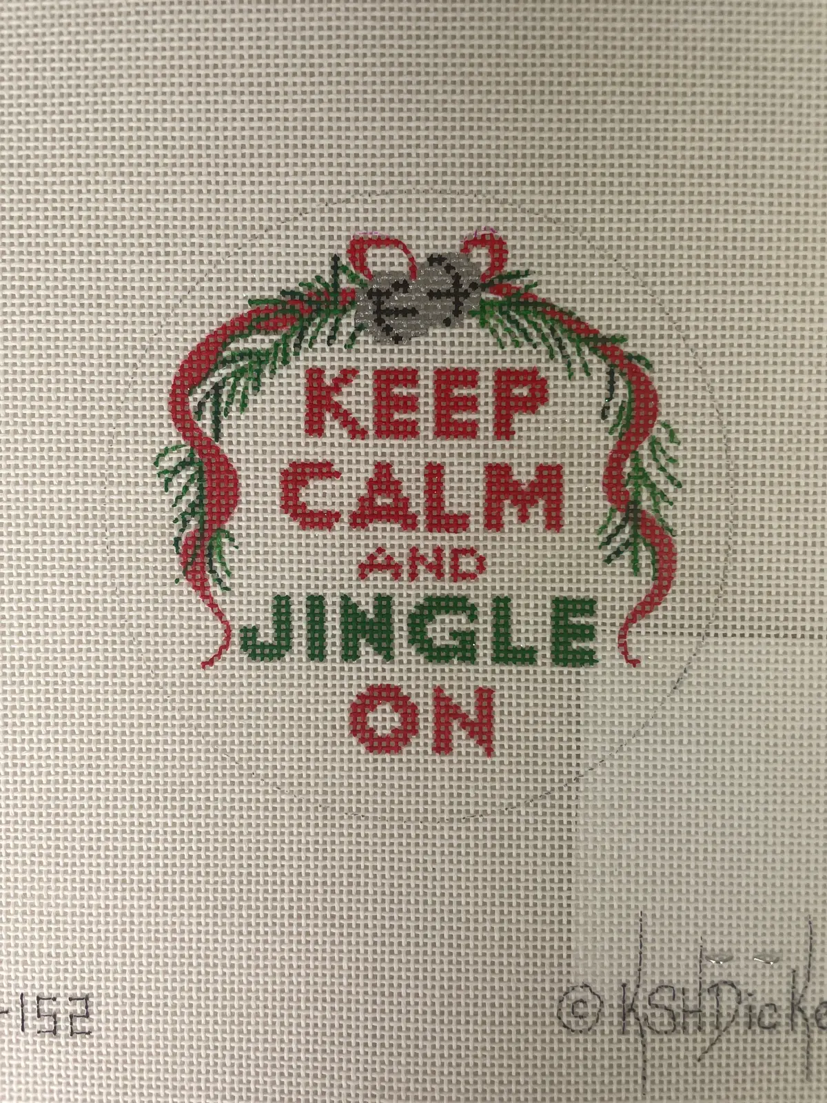 * Kate Dickerson Xm152 Christmas Ornament And Planet Earth 4In Round- Keep Calm And Jingle On. 1