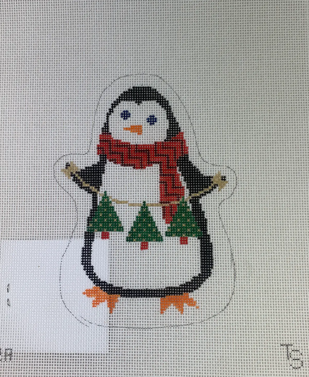Two Sisters Needlepoint G09a Penguin Holly 1