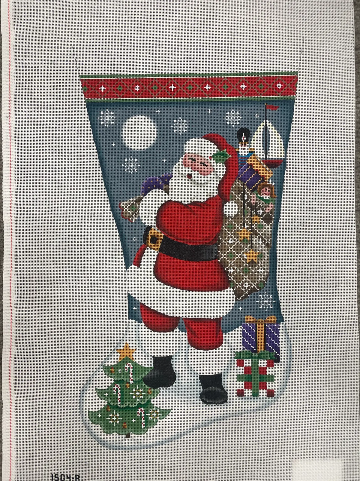 * Rebecca Wood 1504A Santa's Bag Of Toys Stocking- Left Facing- 13M 1