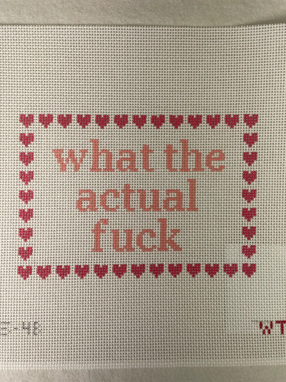 * What's The Stitch Needlepoint What The Actual Fu@K, Pink 1