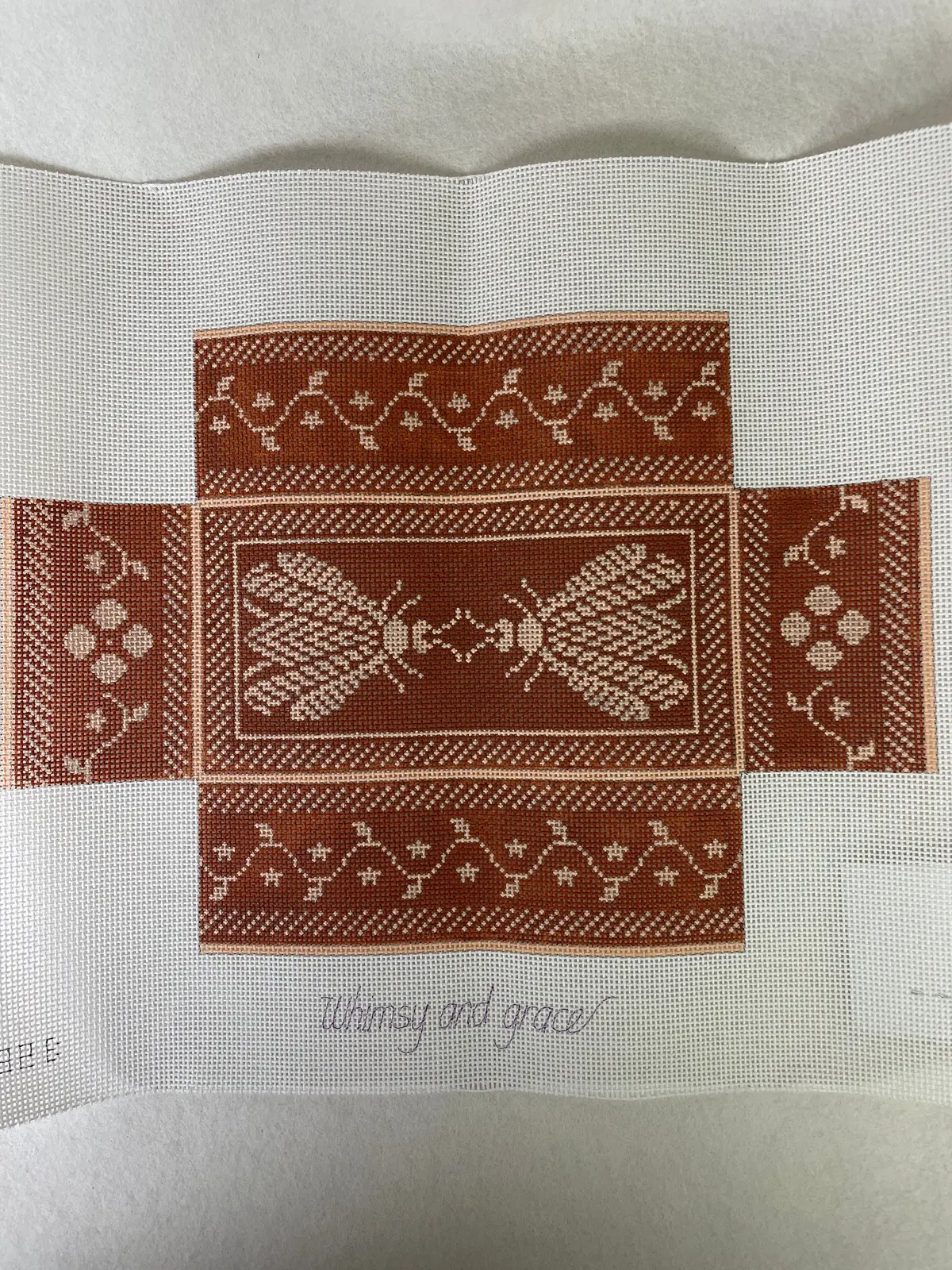 * Whimsy And Grace Wg 11632B N's Bee Brick- Terra Cotta And Wheat 1