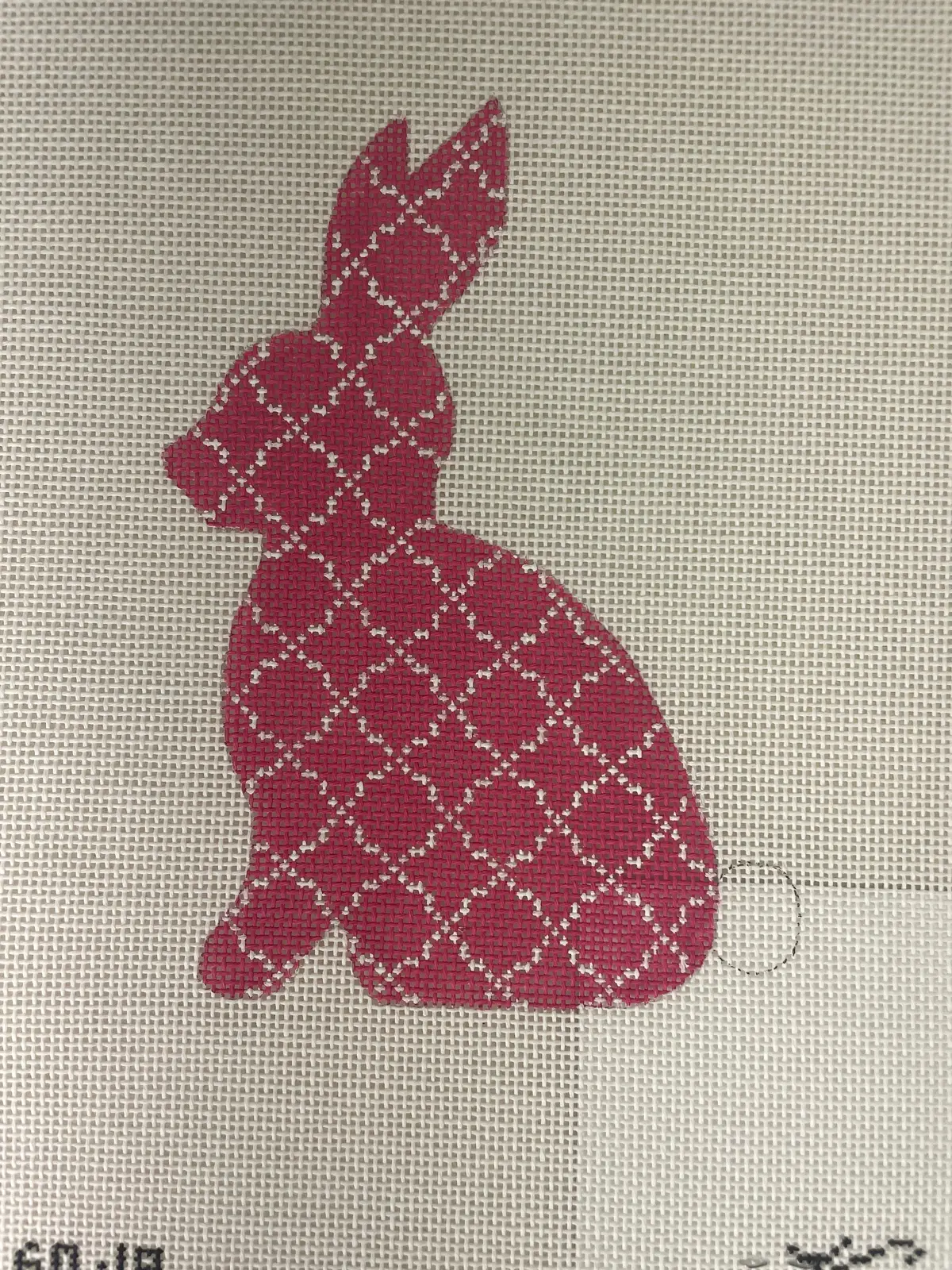 * Kelly Clark Needlepoint Kea60 Fuchsia Quatrefoil Standing 1
