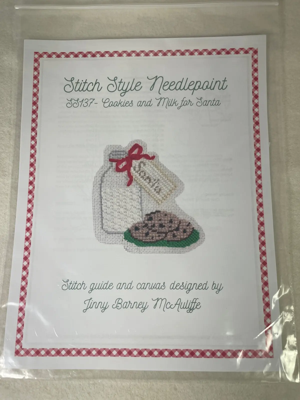 * Stitch Style Ss137 Cookies And Milk For Santa- Stitch Guide By Jinny Mcauliffe 1