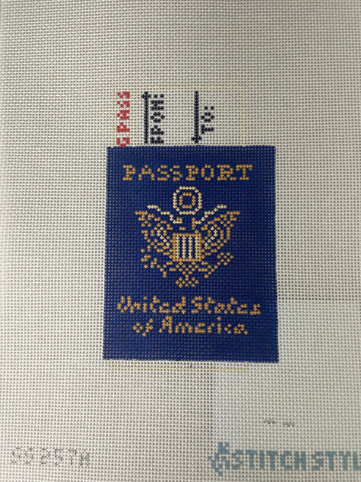 * Stitch Style Ss257a Passport Needlepoint Canvas- Blue 1